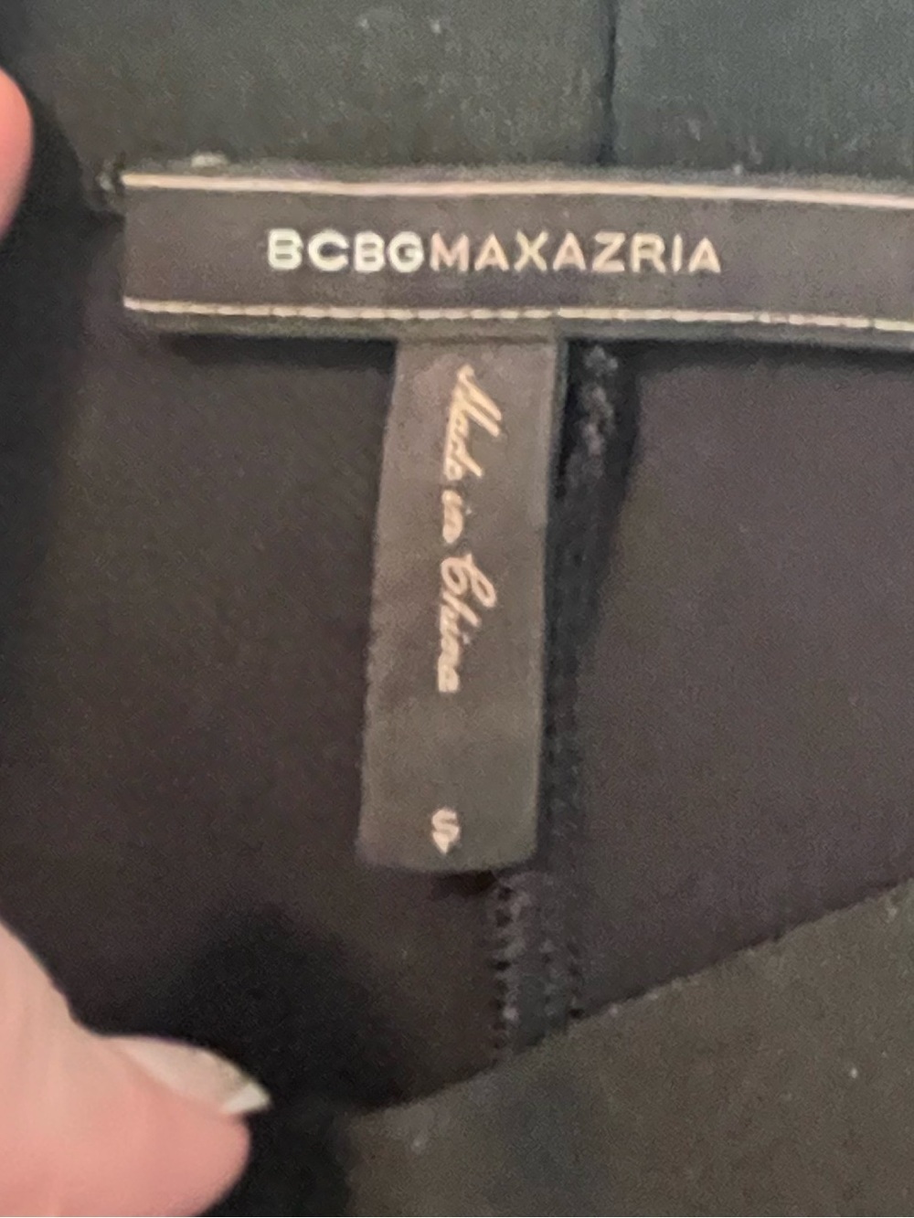 BCBG Max Azria Colorblock Skinny Pants Black Taupe Pull On Small Office Chic - Picture 4 of 4